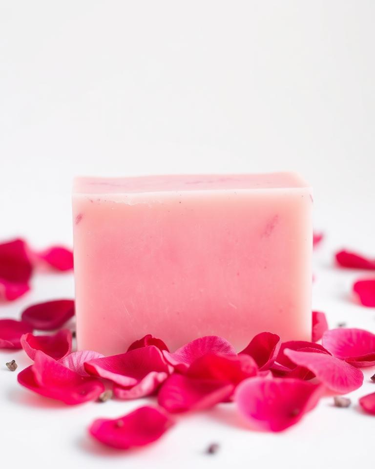 Homemade Pink Rose Soap